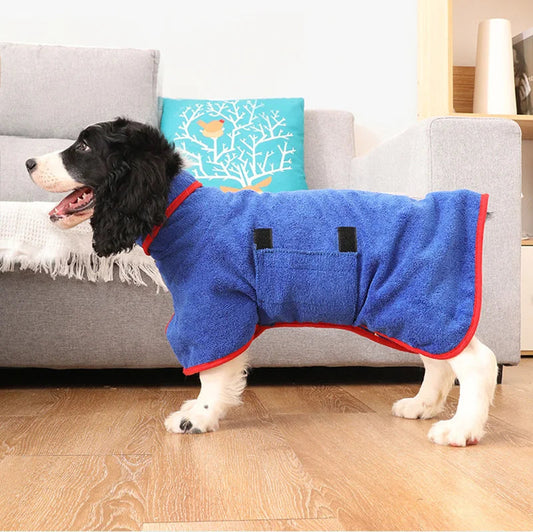 Dog Bathrobe Ultra-Absorbent Microfiber Hooded Quick-Dry