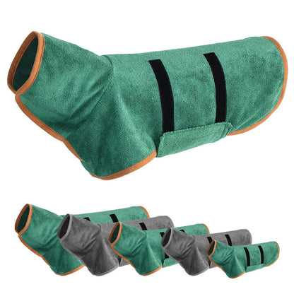 Dog Bathrobe Ultra-Absorbent Microfiber Hooded Quick-Dry