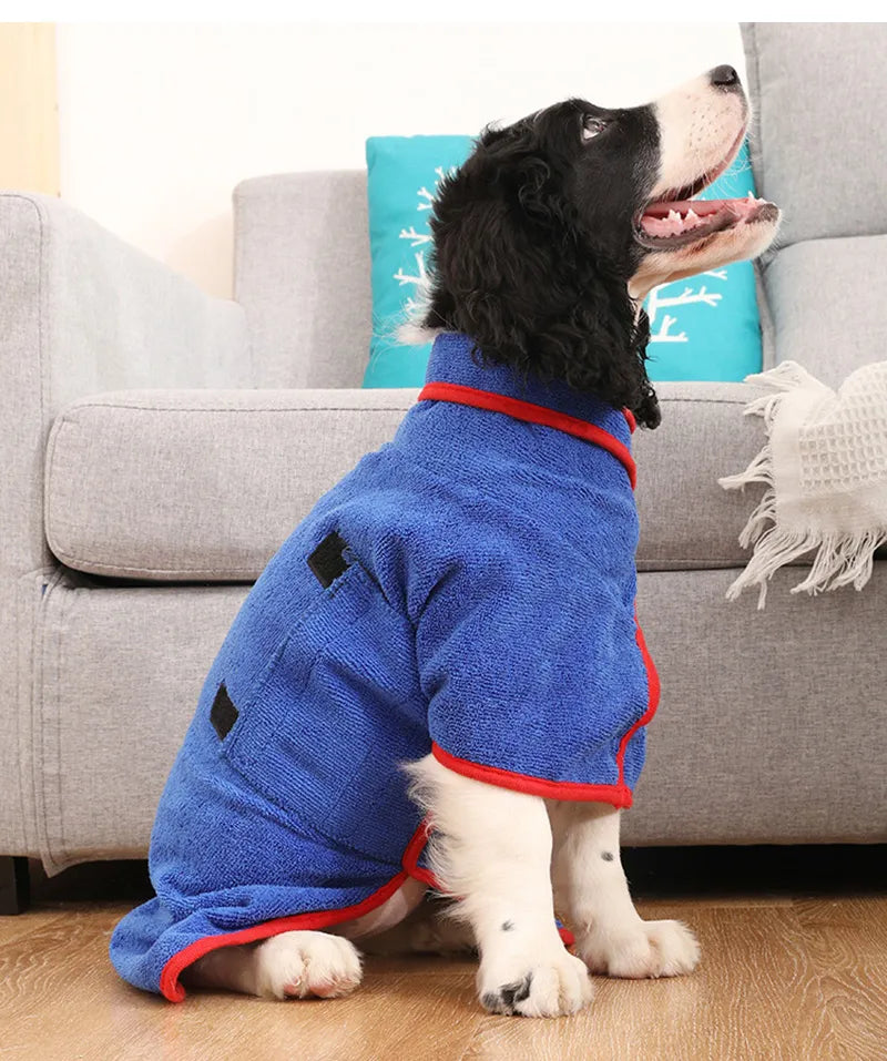 Dog Bathrobe Ultra-Absorbent Microfiber Hooded Quick-Dry