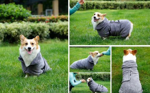 Dog Bathrobe Ultra-Absorbent Microfiber Hooded Quick-Dry