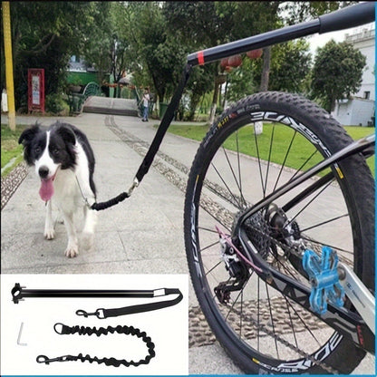 Dog Bike Leash Elastic Bungee Stainless Steel Cable
