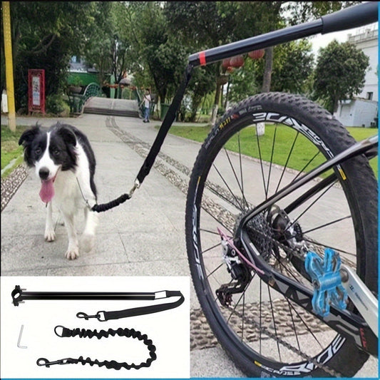 Dog Bike Leash Elastic Bungee Stainless Steel Cable