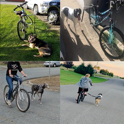 Dog Bike Leash Elastic Bungee Stainless Steel Cable
