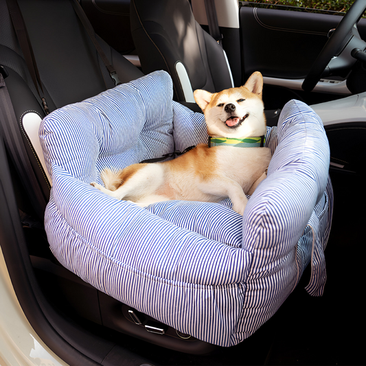 Dog Car Seat Padded Raised Sides & Seatbelt