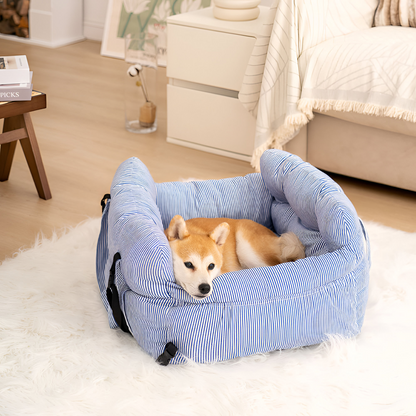 Dog Car Seat Padded Raised Sides & Seatbelt