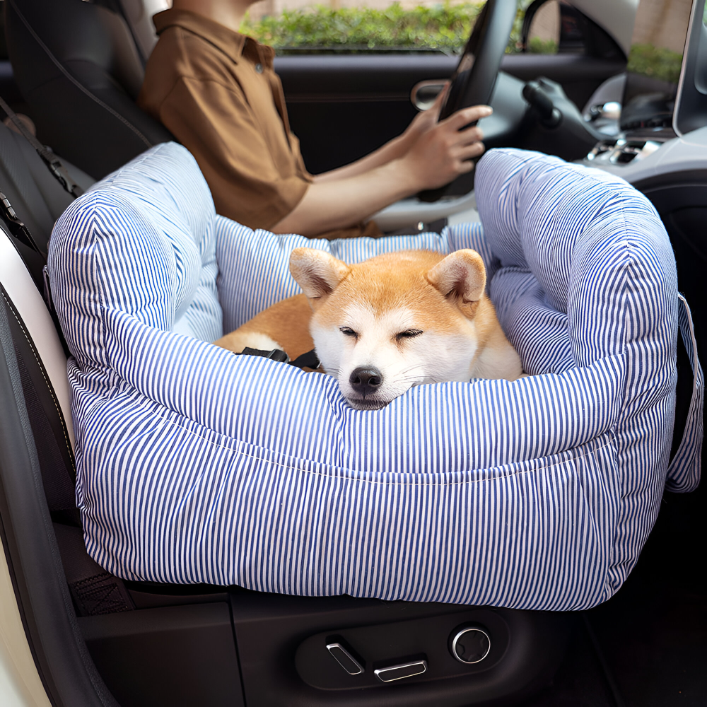 Dog Car Seat Padded Raised Sides & Seatbelt