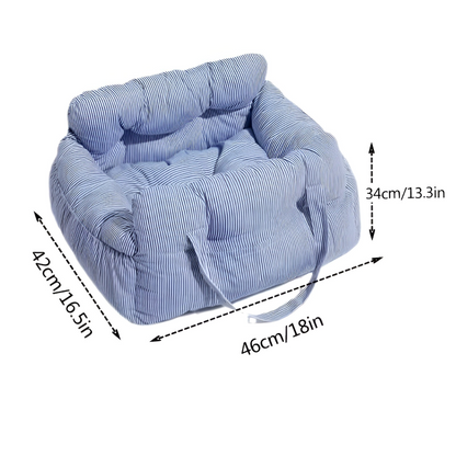 Dog Car Seat Padded Raised Sides & Seatbelt