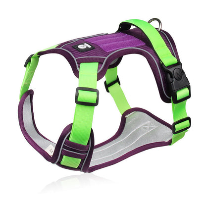 Dog Harness Anti-Pull Front Clip LED Collar & Leash