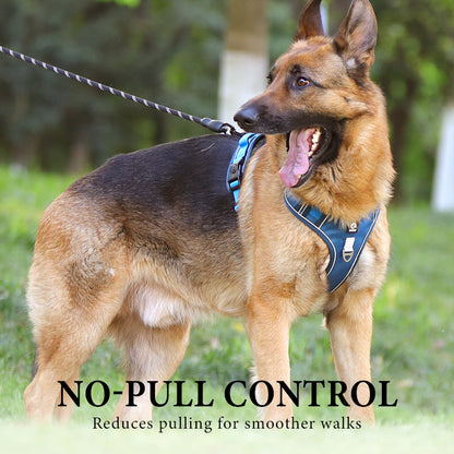 Dog Harness Anti-Pull Front Clip LED Collar & Leash