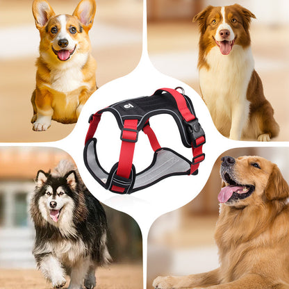 Dog Harness Anti-Pull Front Clip LED Collar & Leash