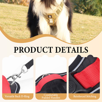 Dog Harness Anti-Pull Front Clip LED Collar & Leash