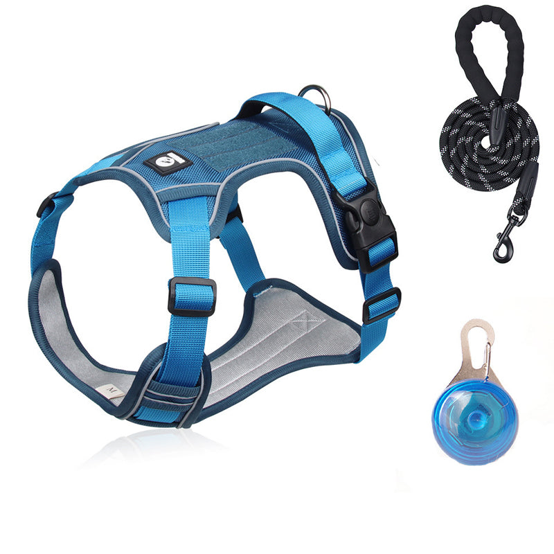 Dog Harness Anti-Pull Front Clip LED Collar & Leash