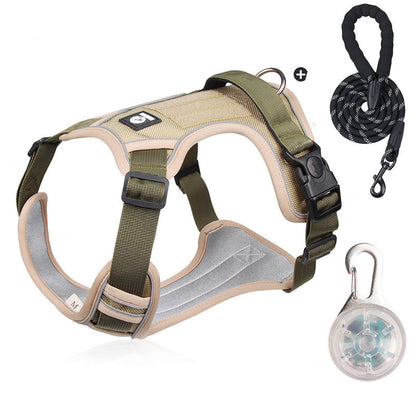 Dog Harness Anti-Pull Front Clip LED Collar & Leash