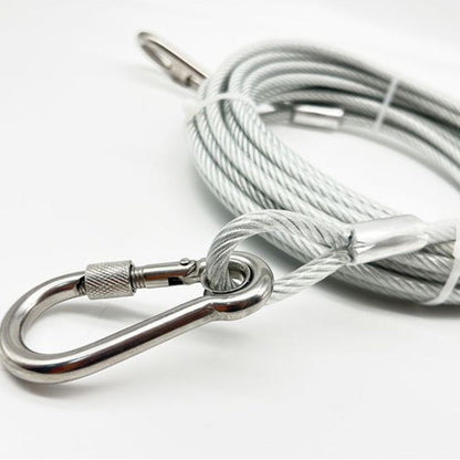 Dog Leash Chew-Resistant Steel Core Heavy-Duty Carabiner