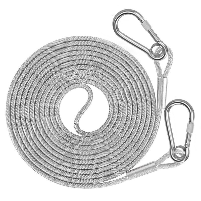 Dog Leash Chew-Resistant Steel Core Heavy-Duty Carabiner