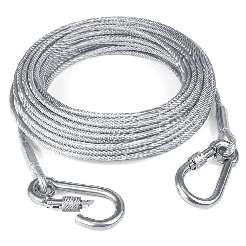Dog Leash Chew-Resistant Steel Core Heavy-Duty Carabiner