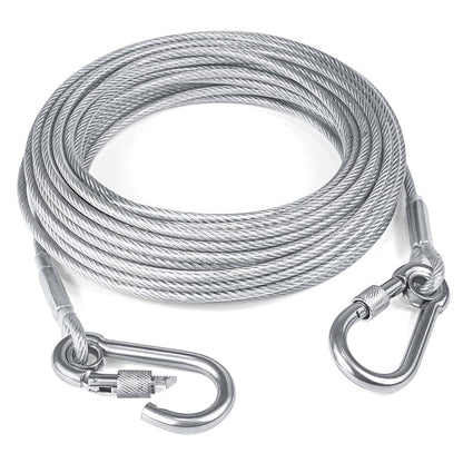 Dog Leash Chew-Resistant Steel Core Heavy-Duty Carabiner
