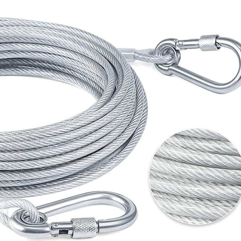 Dog Leash Chew-Resistant Steel Core Heavy-Duty Carabiner