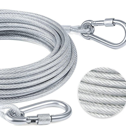 Dog Leash Chew-Resistant Steel Core Heavy-Duty Carabiner