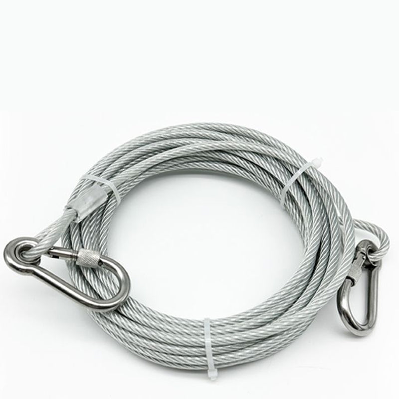 Dog Leash Chew-Resistant Steel Core Heavy-Duty Carabiner