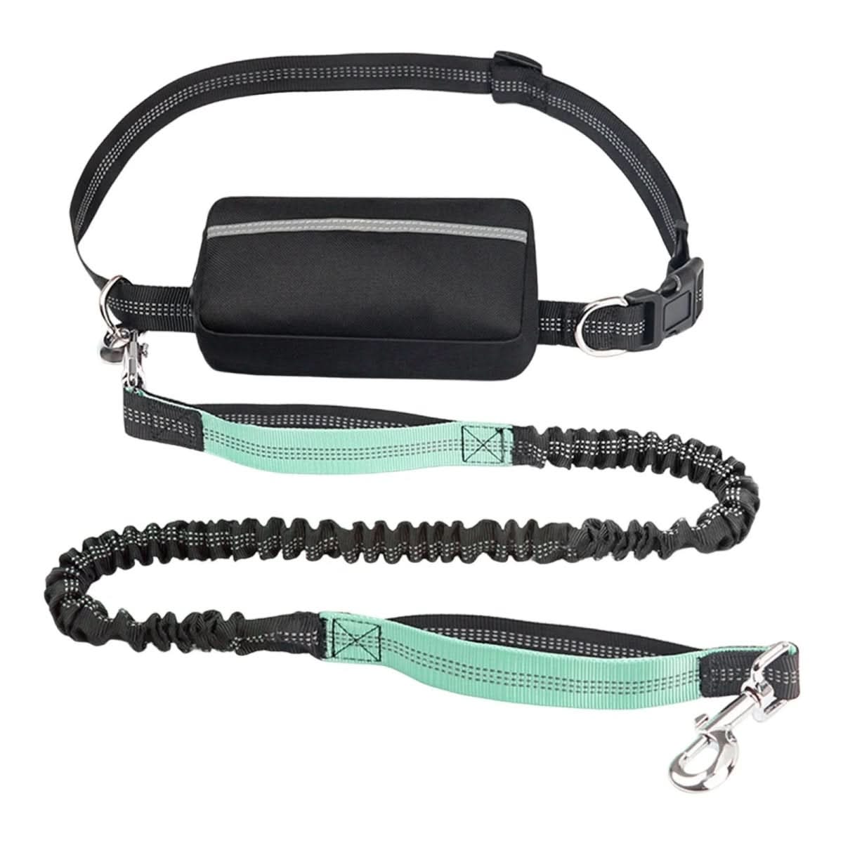 Dog Leash Hands-Free Hip Belt Shock-Absorbing Elastic Padded Handles