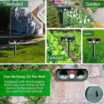 Dog Repellent Ultrasonic Solar-Powered 26 Ft Range