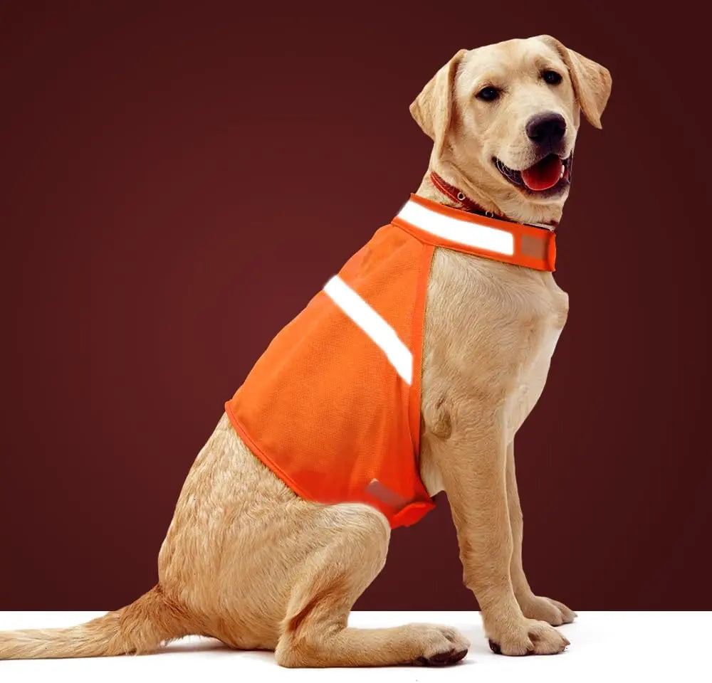 Dog Safety Vest Reflective Strips Adjustable Straps Lightweight