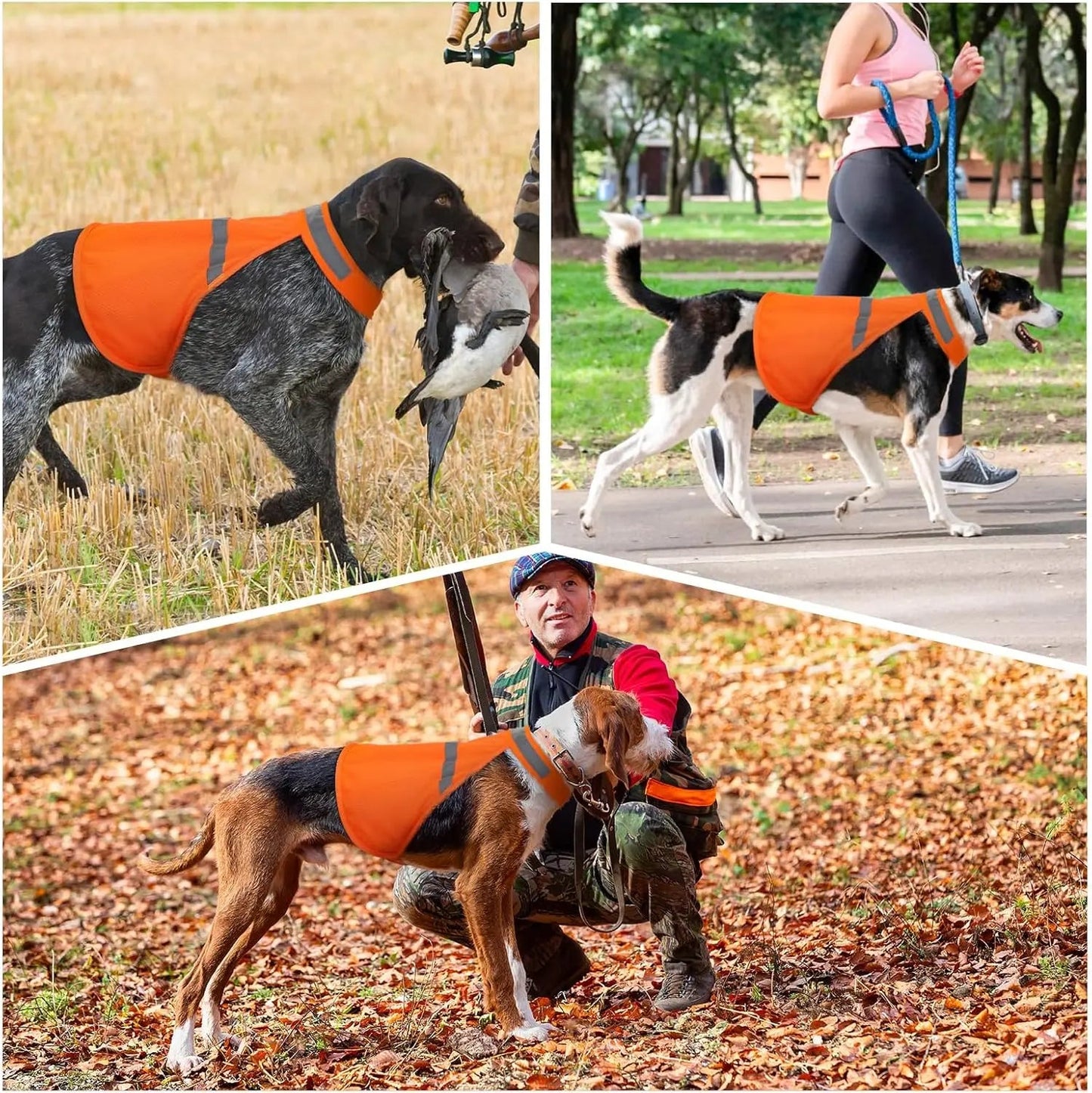 Dog Safety Vest Reflective Strips Adjustable Straps Lightweight