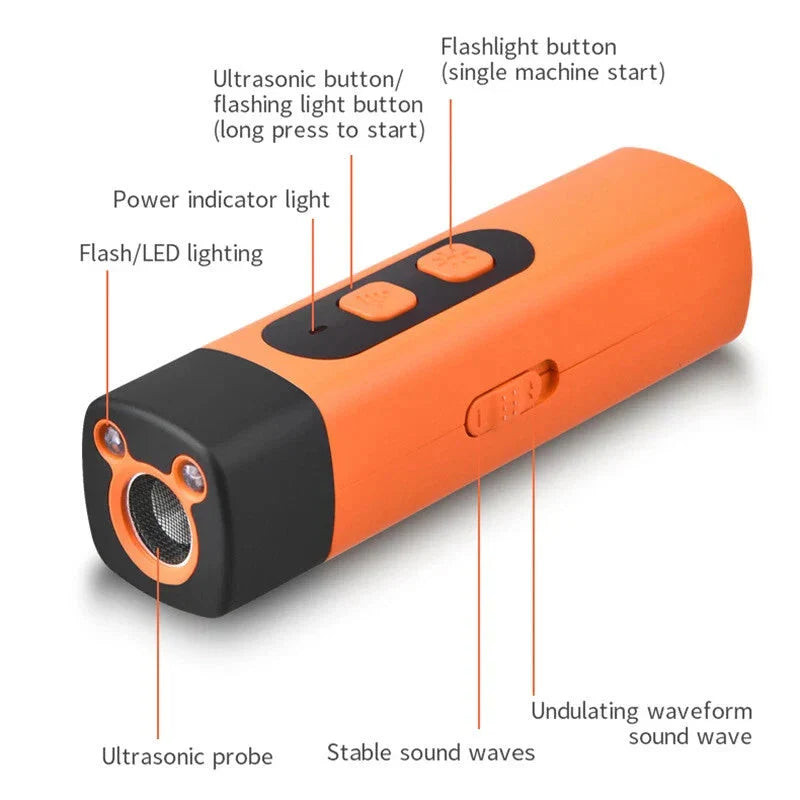 Dog Trainer Ultrasonic USB Rechargeable 3 Modes