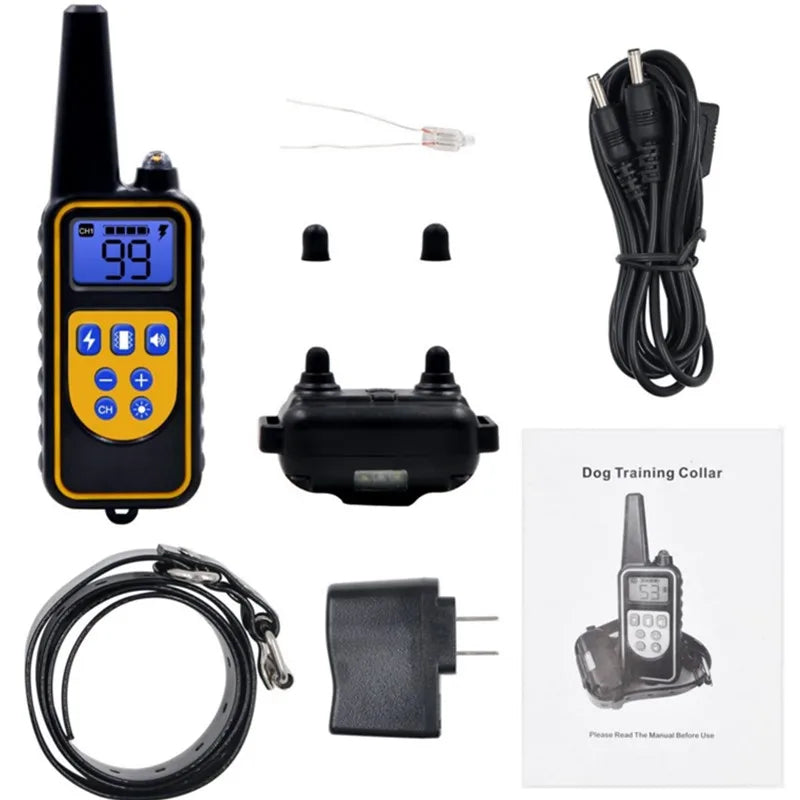 Dog Training Collar Remote Control 800m Range IP67 Waterproof