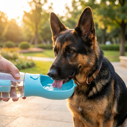 Dog Travel Water Bottle 3-In-1 Water Food & Waste