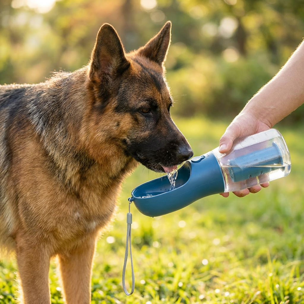 Dog Travel Water Bottle 3-In-1 Water Food & Waste