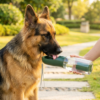 Dog Travel Water Bottle 3-In-1 Water Food & Waste