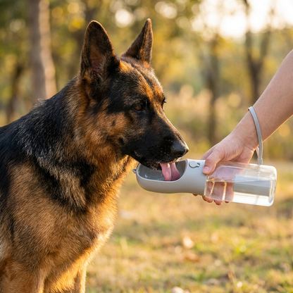 Dog Travel Water Bottle 3-In-1 Water Food & Waste