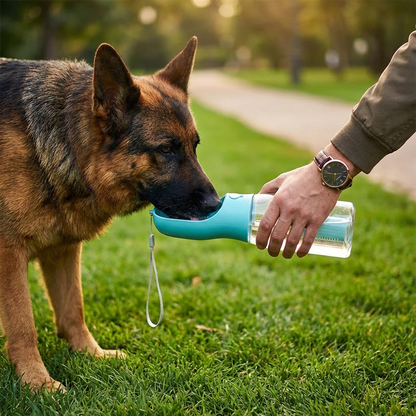 Dog Travel Water Bottle 3-In-1 Water Food & Waste