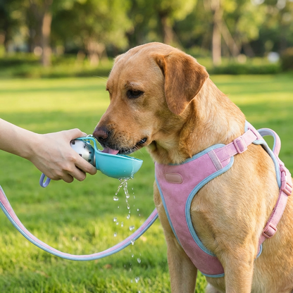 Dog Travel Water Bottle Stainless Steel Leak-Proof Silicone Bowl