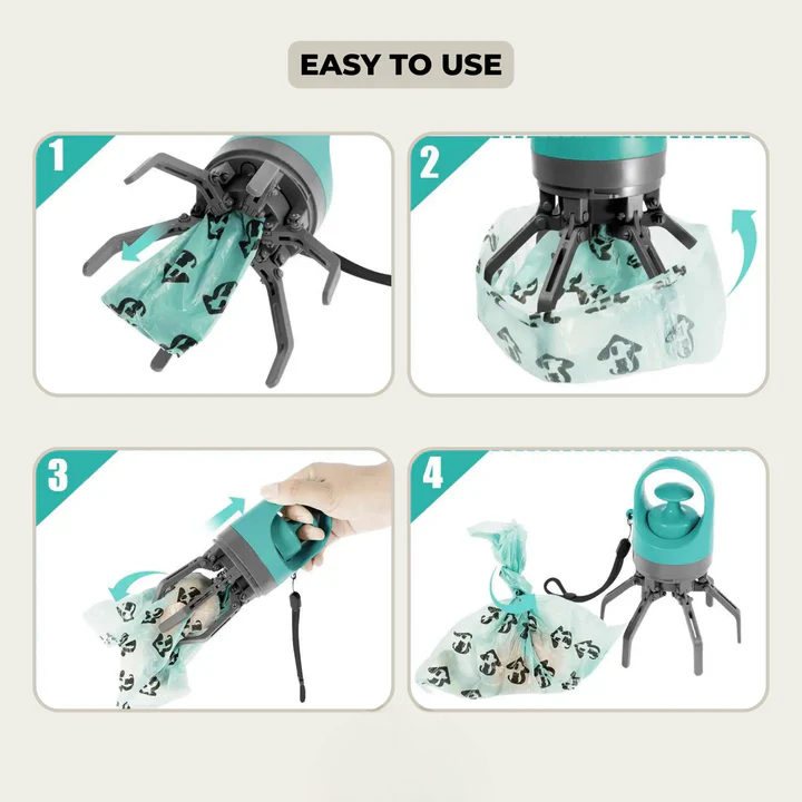 Dog Waste Grabber Touch-Free Sixfold Gripper