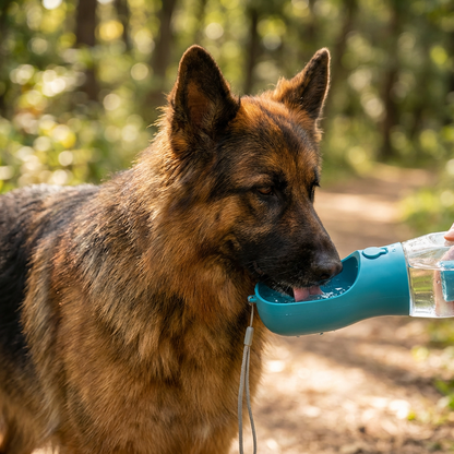 Dog Water Bottle 3-in-1 Spill-Free Food & Bag Dispenser