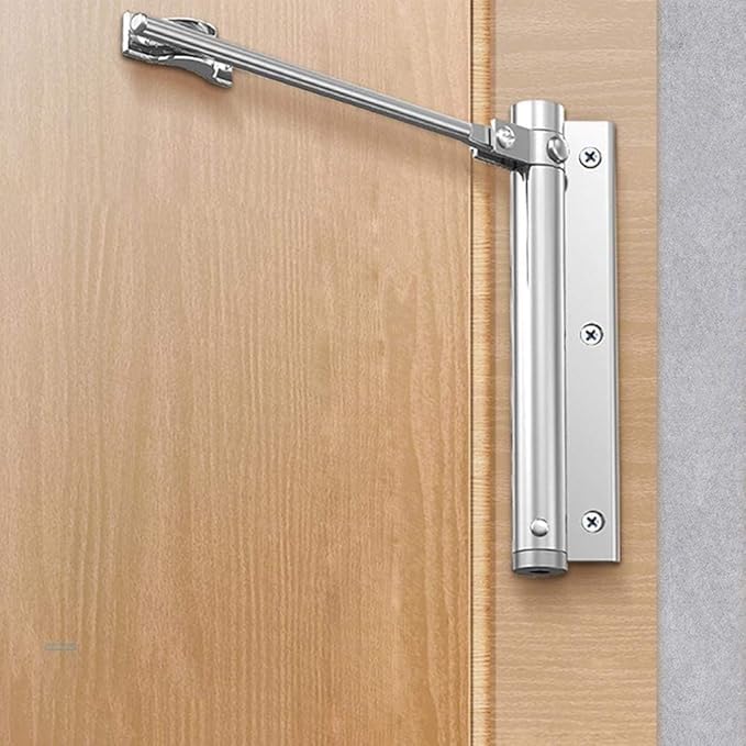 Door Closer Adjustable 4-Speed Stainless Steel Quiet Smooth Closing