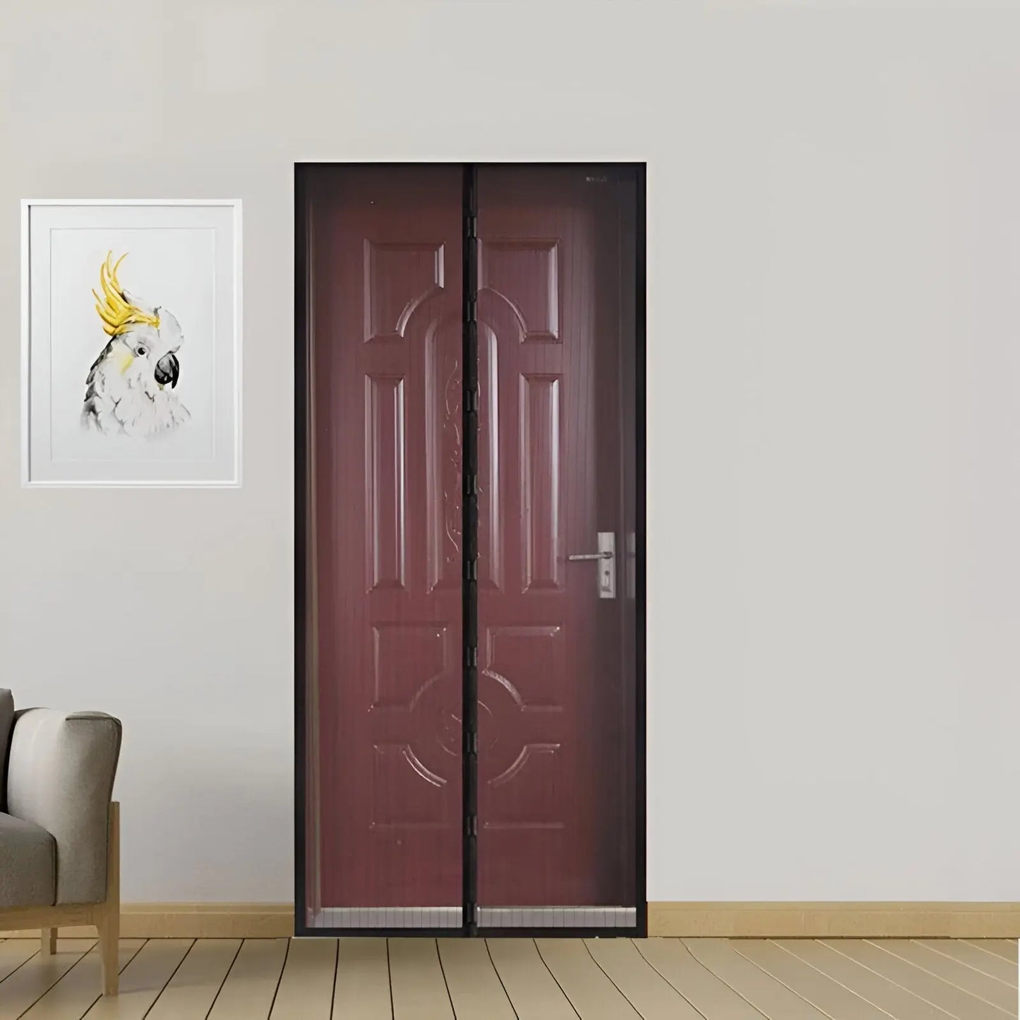 Door Insect Screen Magnetic Closure Polyester Mesh