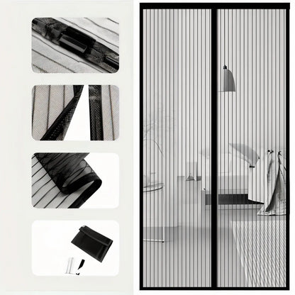 Door Insect Screen Magnetic Closure Polyester Mesh