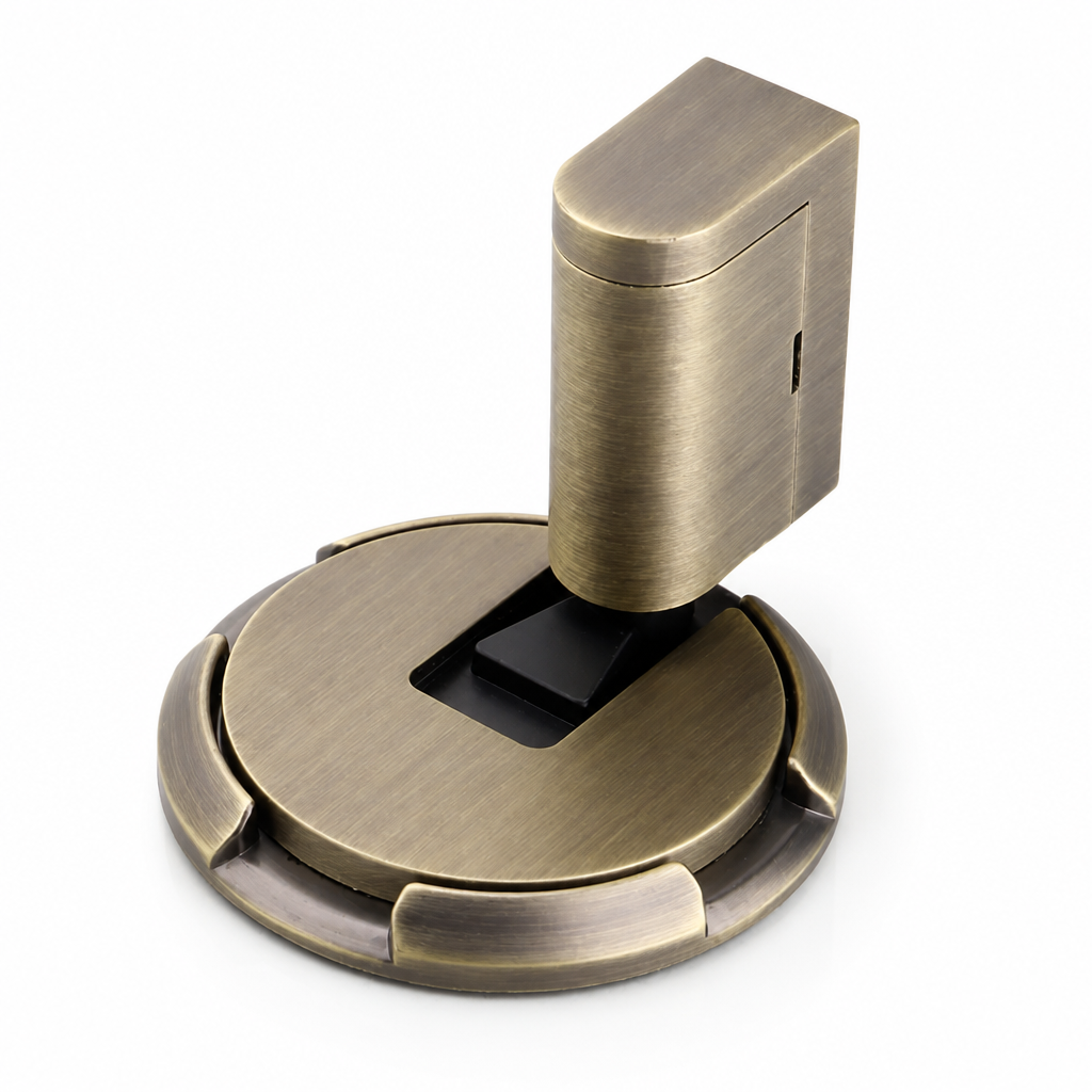 Door Stop Push-To-Lock No-Drill Zinc Alloy