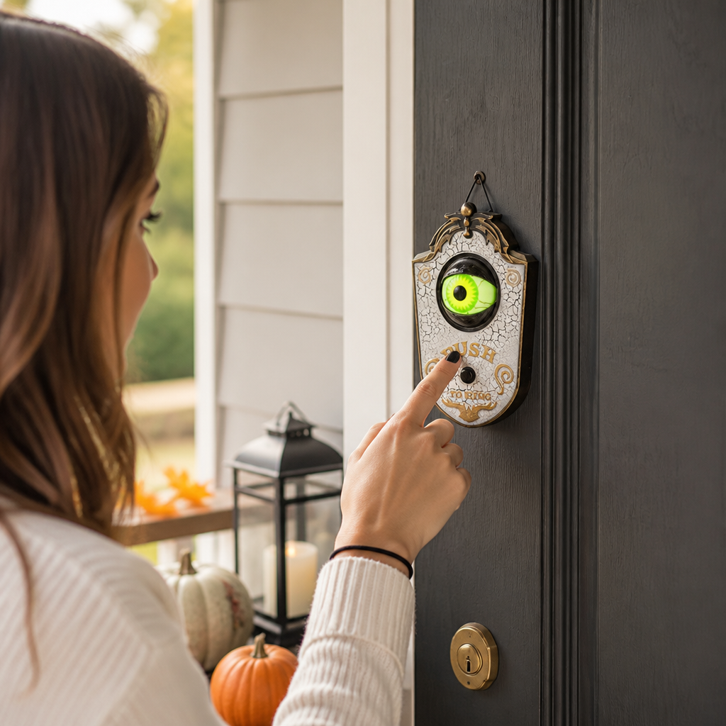 Doorbell Battery-Operated Glowing LED Eye & Spooky Sounds