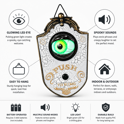 Doorbell Battery-Operated Glowing LED Eye & Spooky Sounds