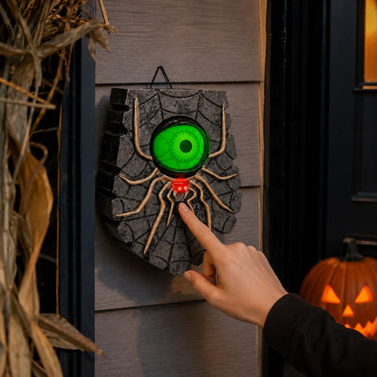 Doorbell Decoration Spider Web Glowing Eyes Battery-Operated