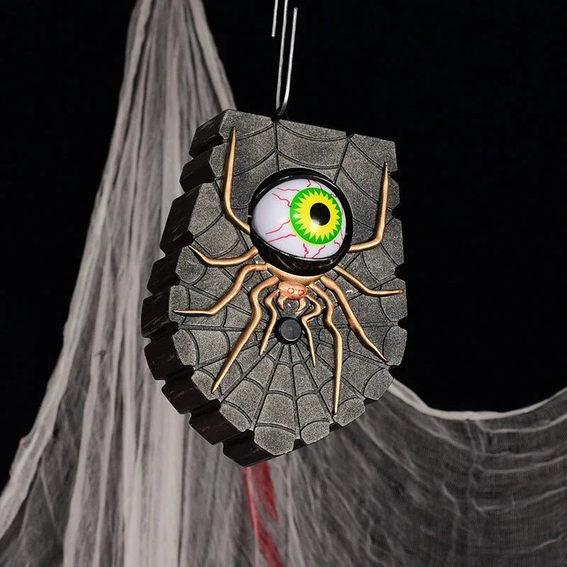 Doorbell Decoration Spider Web Glowing Eyes Battery-Operated