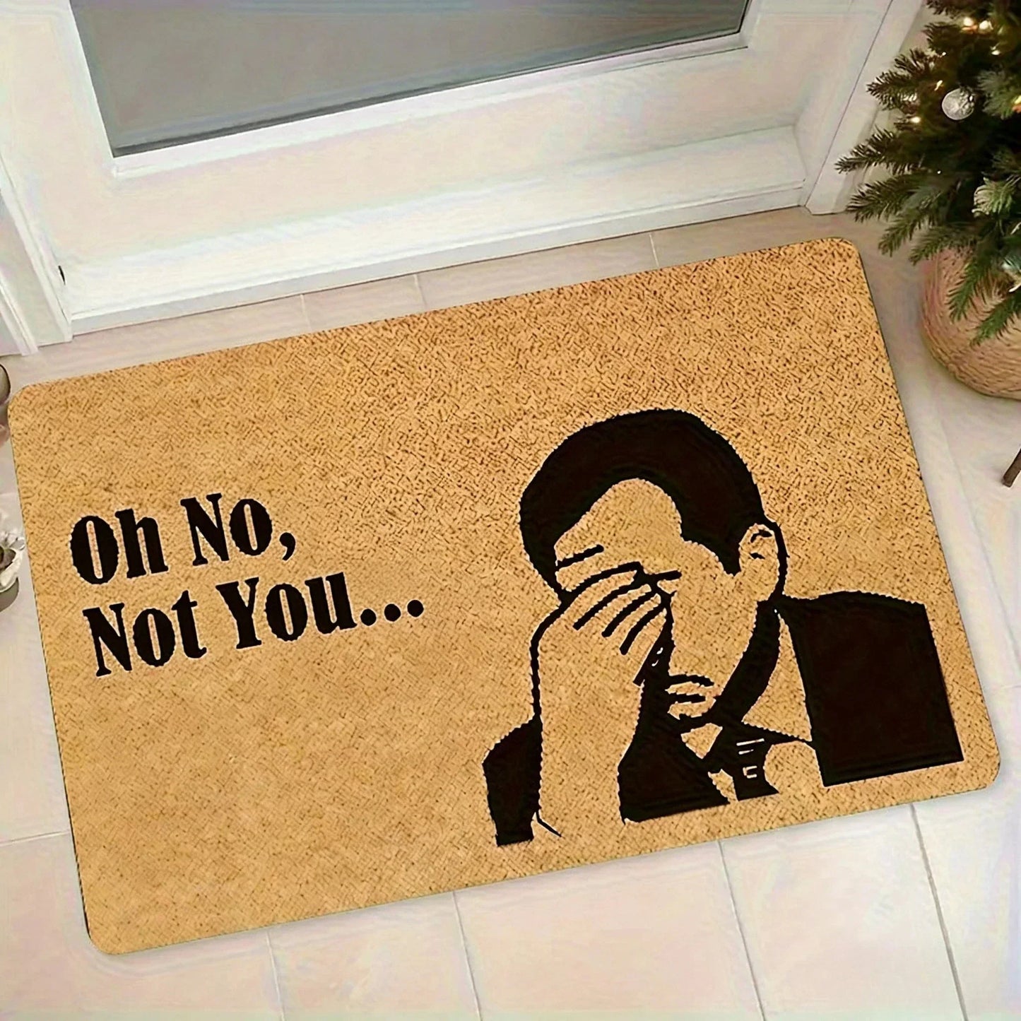 Doormat Facepalm Motif Memory Foam Weather-Resistant