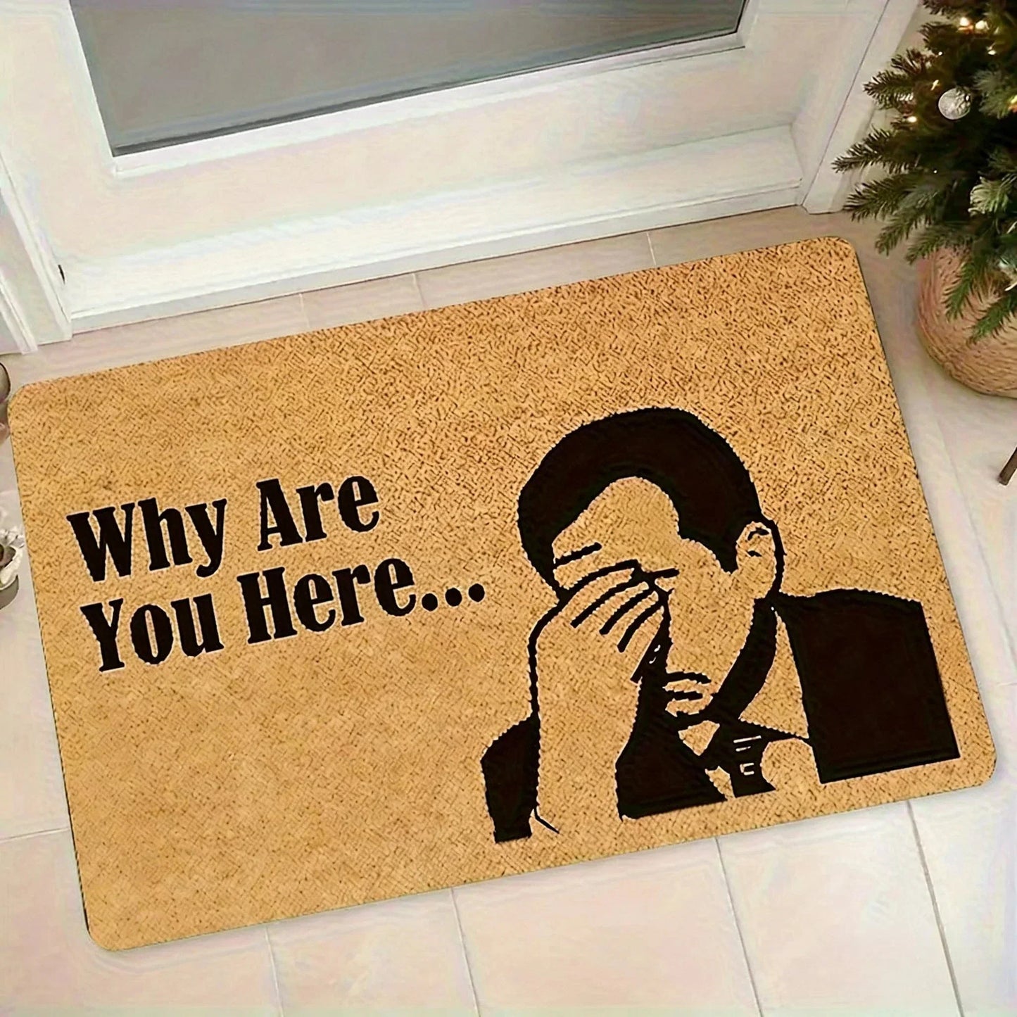 Doormat Facepalm Motif Memory Foam Weather-Resistant