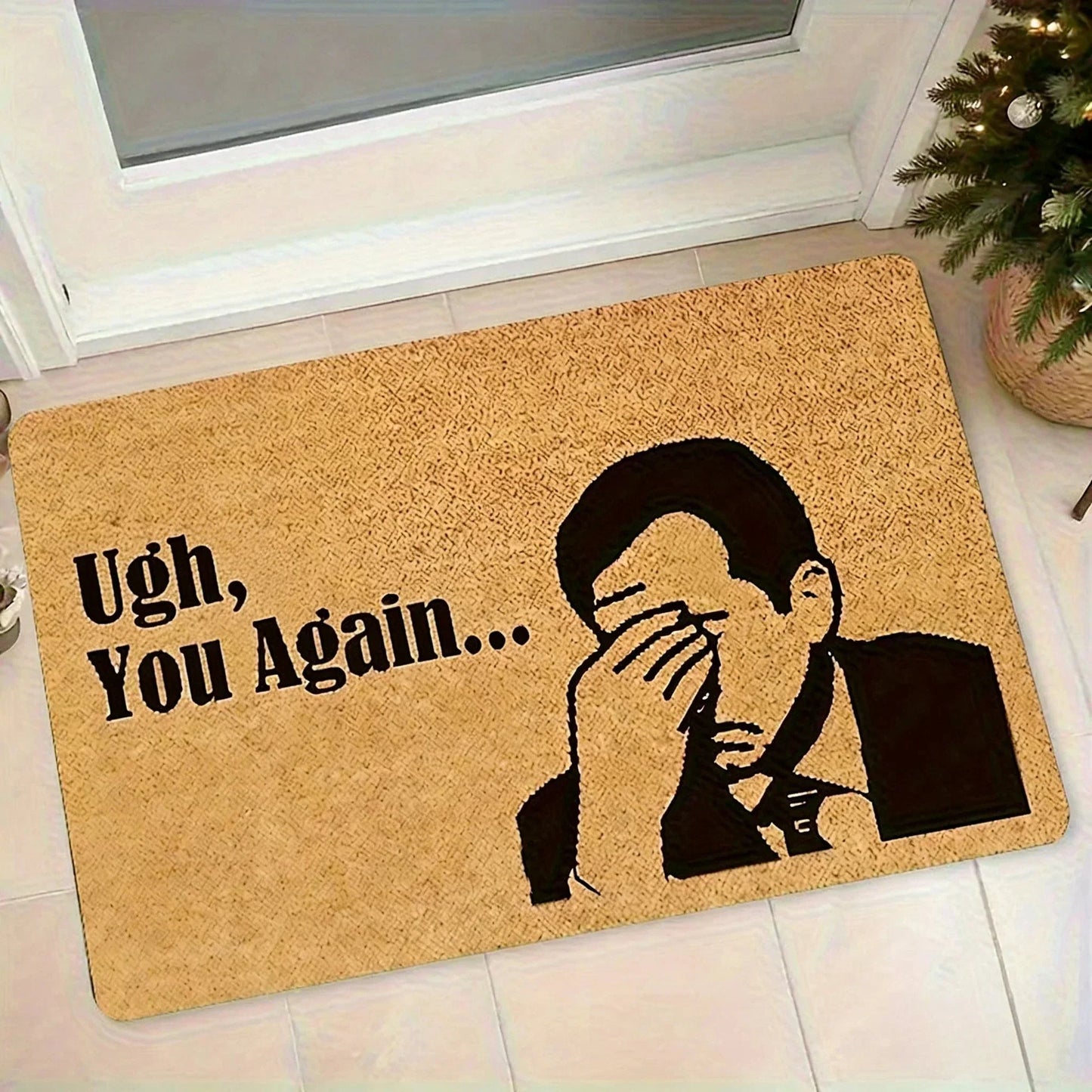 Doormat Facepalm Motif Memory Foam Weather-Resistant