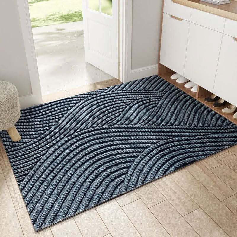 Doormat Textured Diagonal Stripe Non-Slip Backing